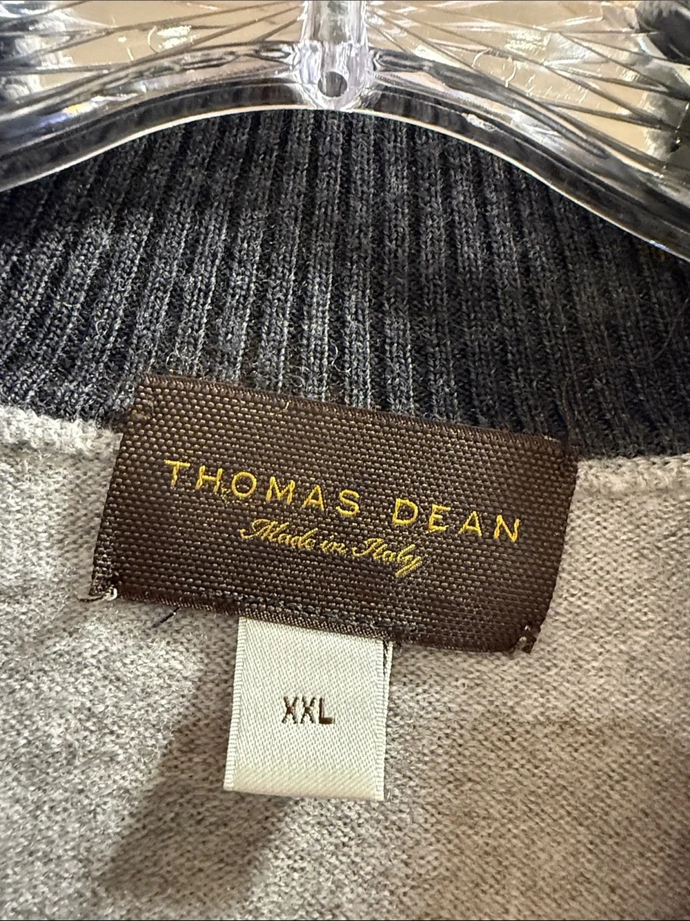 Thomas Dean Merino Wool Men’s XXL Light Gray Button-Up Cardigan Grandpacore